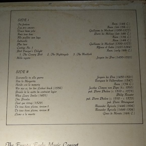 Europa The Europa Early Music Consort Middle Age & Renaissance Music.1 Of A Kind - Picture 6 of 6